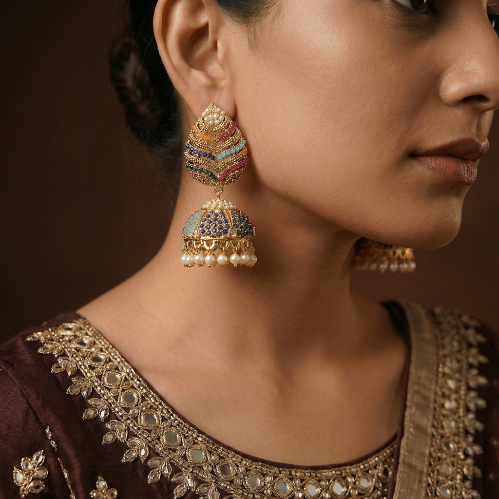 Leave style jhumki