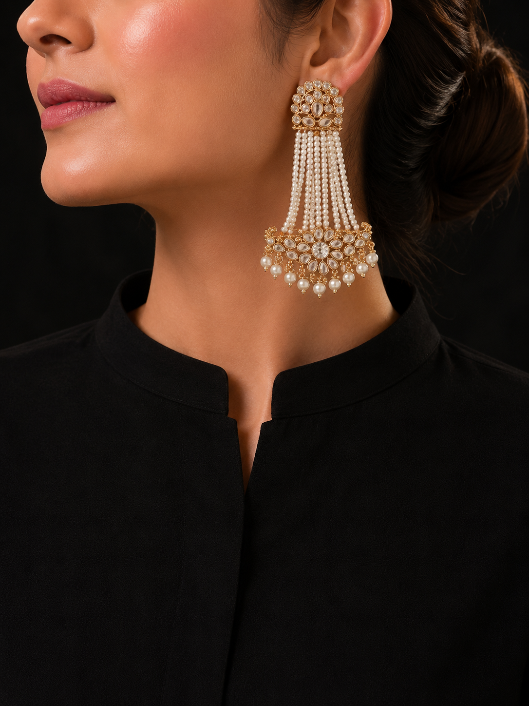 Kundan Long Earrings