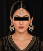 Kundan Long Earrings with Tika