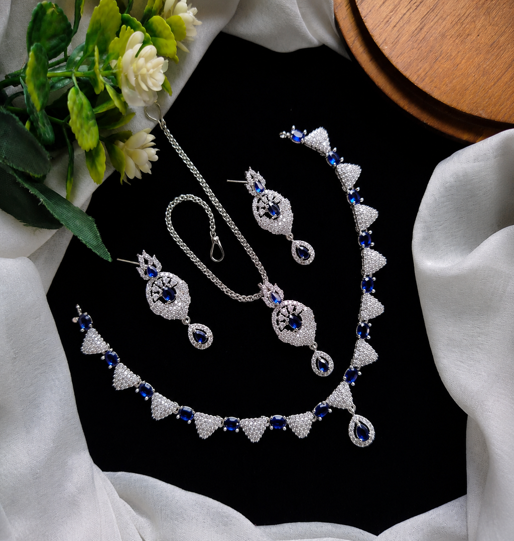 Asteria zircon Necklace set