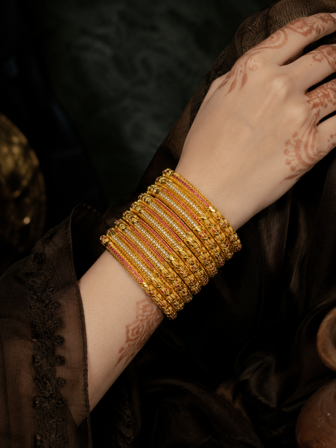 GoldLock Bangles set
