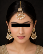 Kundan Earrings With Tika
