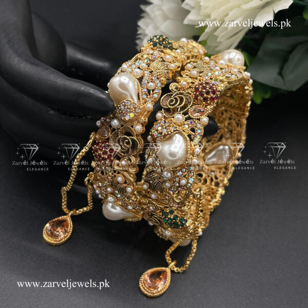 Golden Pearl Bangles