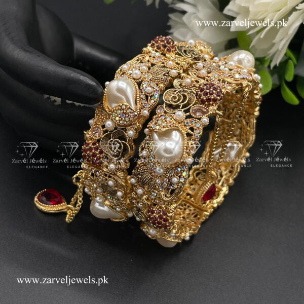Golden Pearl Bangles