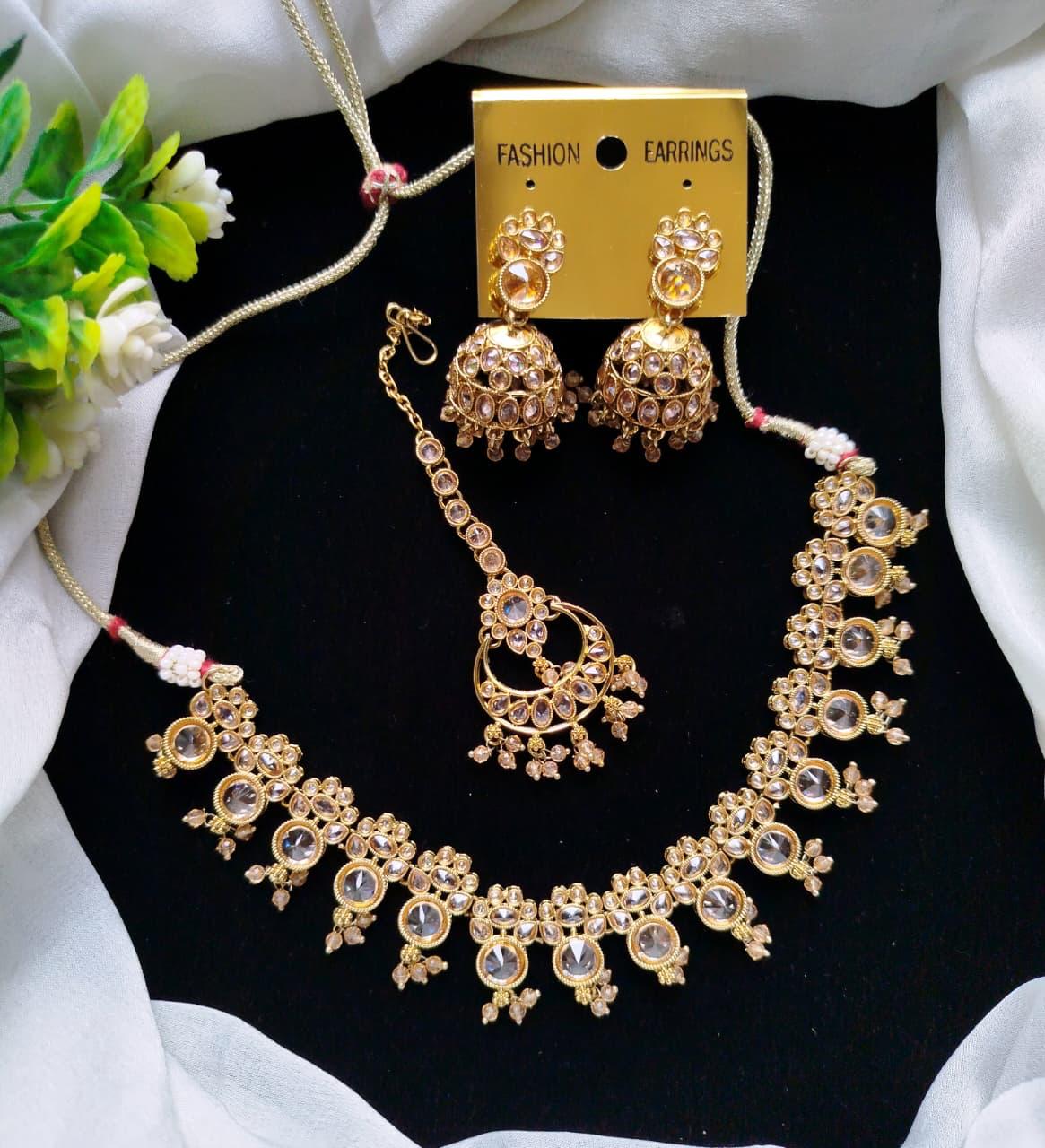Reverse AD zircon Necklace set