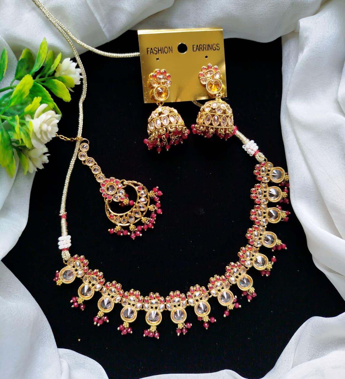 Reverse AD zircon Necklace set