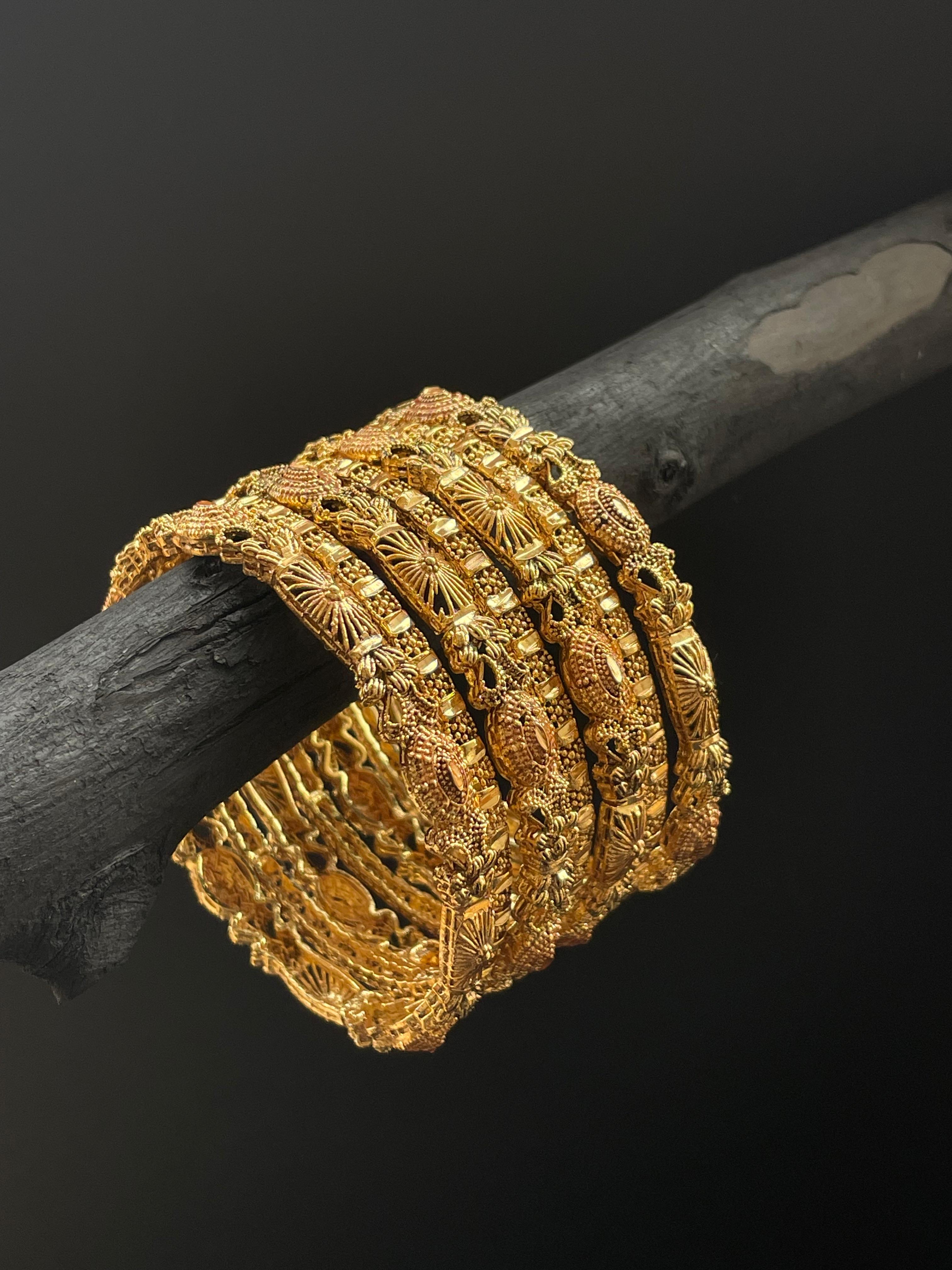 Designer Antique Gold Bangles set