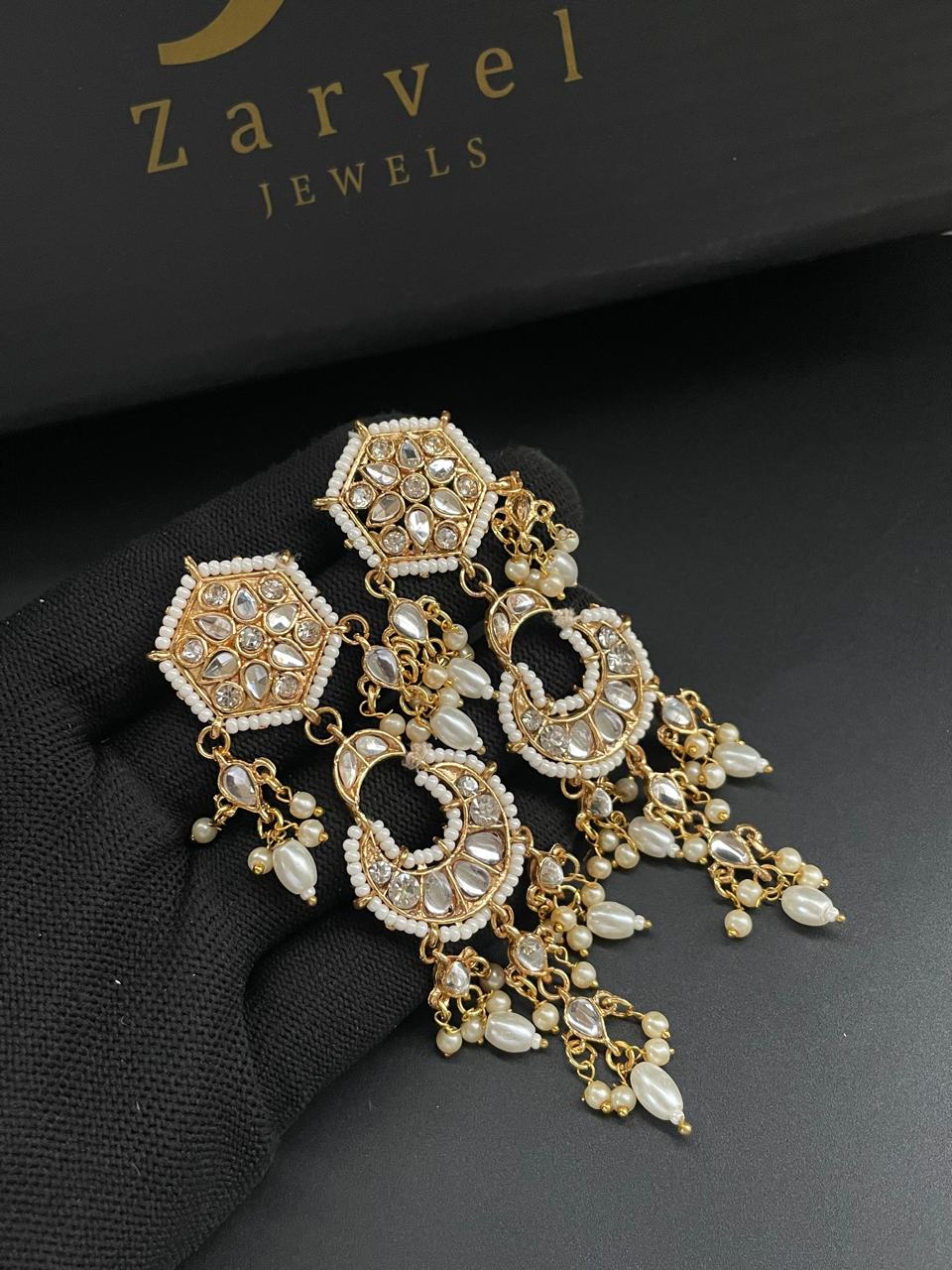 Chandbali Kundan Long Earrings