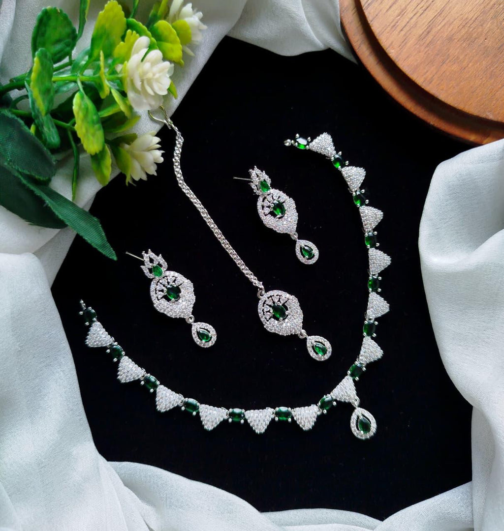 Asteria zircon Necklace set
