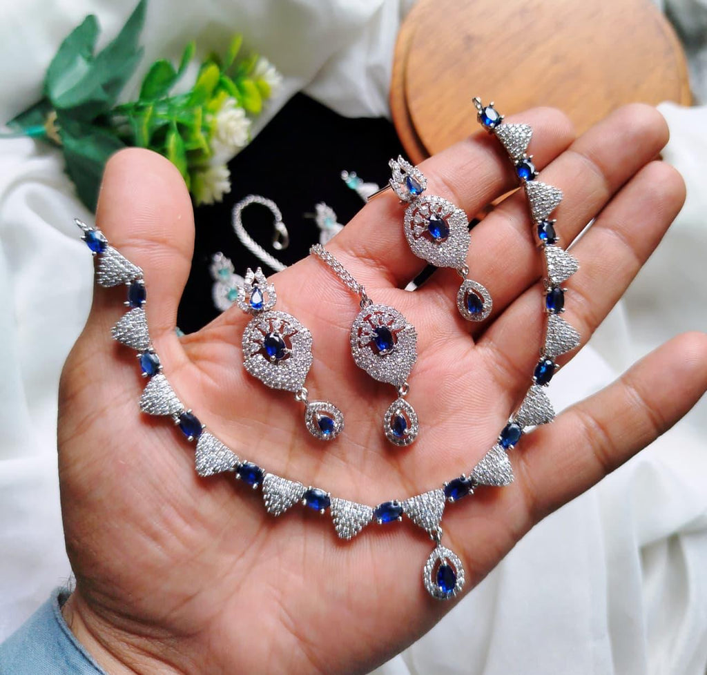 Asteria zircon Necklace set