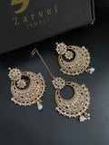 Kundan Long Earrings with Tika