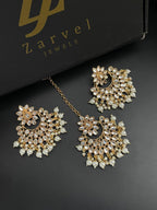 Kundan Earrings with Tika