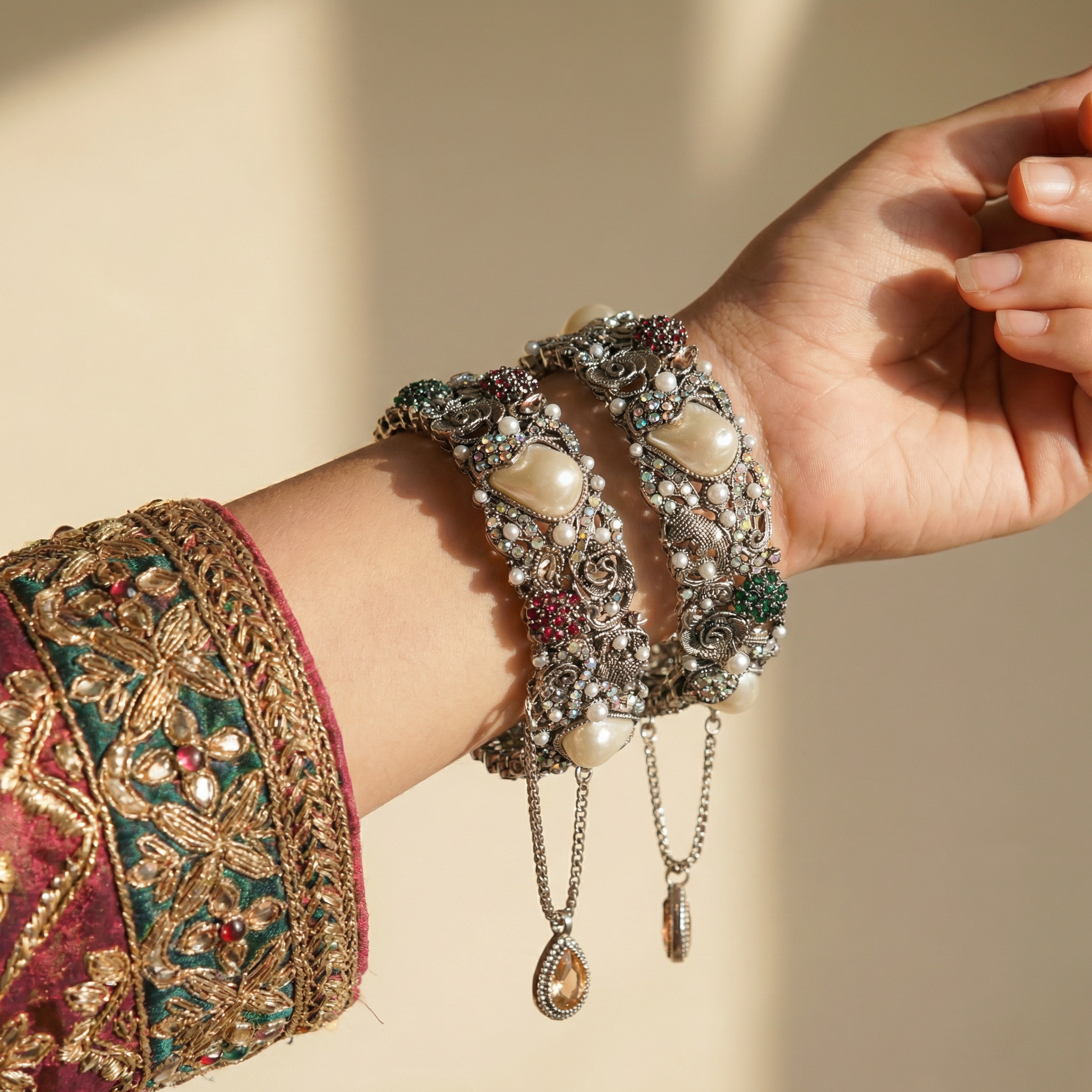 Oxides Pearl Bangles