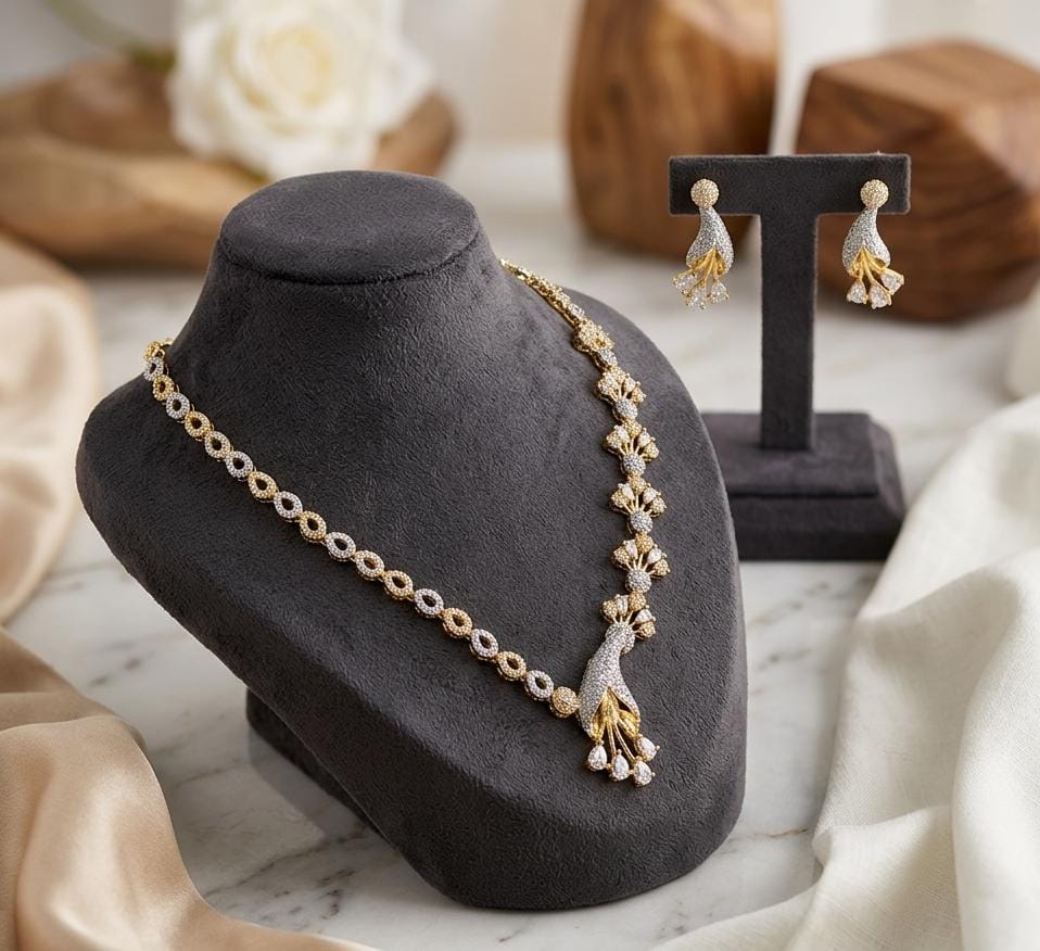Roselle zircon Necklace set