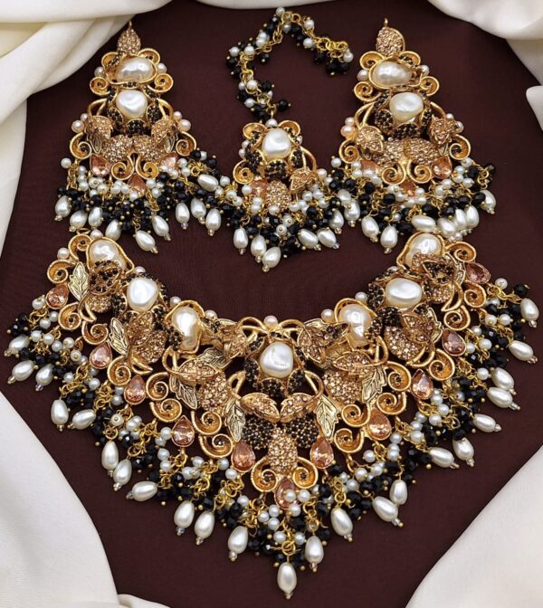 Turkish Bridal Set with Earrings & Tikka