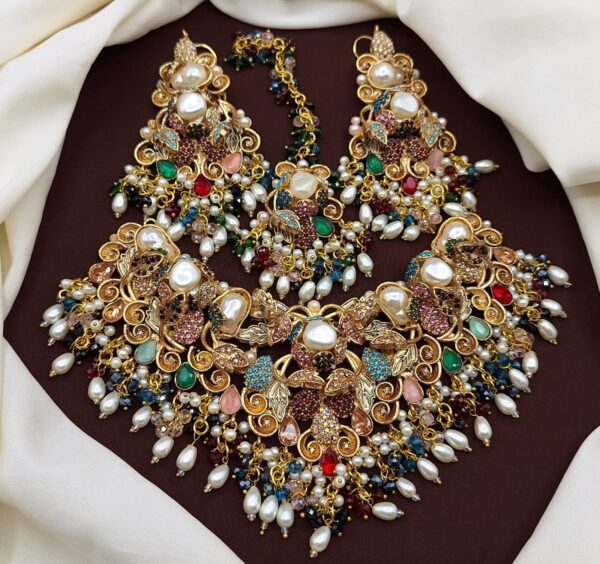 Turkish Bridal Set with Earrings & Tikka