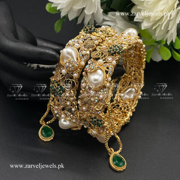 Golden Pearl Bangles